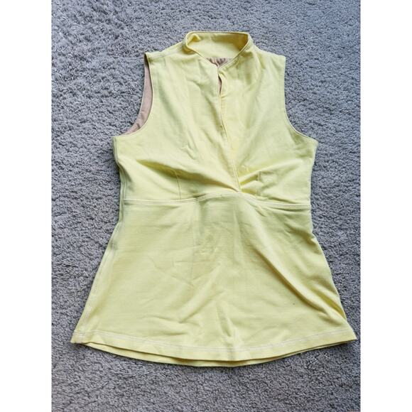 Lululemon Vintage Wrap Front Athletic Tank Top Butter Yellow 4 Tennis Sporty - Picture 2 of 7